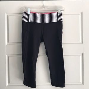 Lululemon Capri Leggings Stripe Waist 6